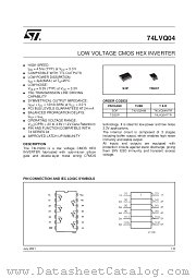 74LVQ04M datasheet pdf SGS Thomson Microelectronics