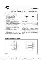 74LVQ02M datasheet pdf SGS Thomson Microelectronics