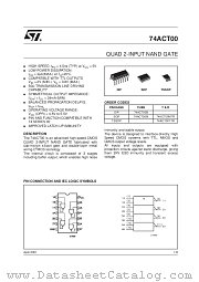 74ACT00TTR datasheet pdf SGS Thomson Microelectronics