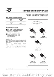 STPS3045CP datasheet pdf SGS Thomson Microelectronics