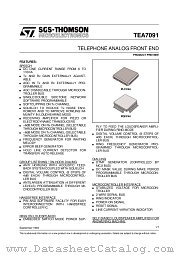 TEA7091 datasheet pdf SGS Thomson Microelectronics