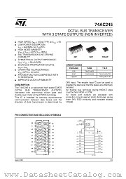 74AC245MTR datasheet pdf SGS Thomson Microelectronics
