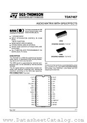 TDA7467D datasheet pdf SGS Thomson Microelectronics