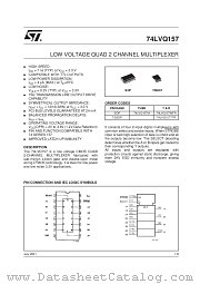 74LVQ157M datasheet pdf SGS Thomson Microelectronics