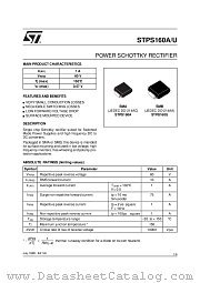 STPS160A datasheet pdf SGS Thomson Microelectronics