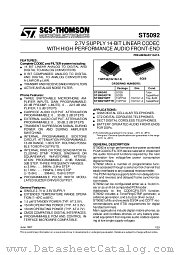 ST5092AD datasheet pdf SGS Thomson Microelectronics