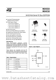 M24C64-S datasheet pdf SGS Thomson Microelectronics