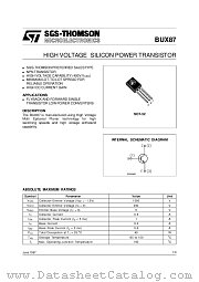 BUX87 datasheet pdf SGS Thomson Microelectronics