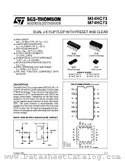 M54HC73 datasheet pdf SGS Thomson Microelectronics