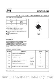 BYW29G-200 datasheet pdf SGS Thomson Microelectronics
