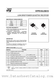 STPS10L25G datasheet pdf SGS Thomson Microelectronics