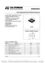 ESM4045DV datasheet pdf SGS Thomson Microelectronics