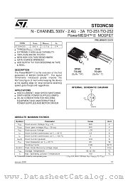 STD3NC50 datasheet pdf SGS Thomson Microelectronics