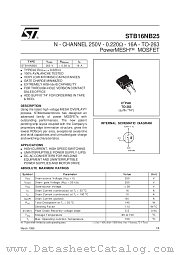 STB16NB25 datasheet pdf SGS Thomson Microelectronics