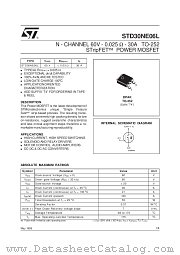 STD30NE06L datasheet pdf SGS Thomson Microelectronics