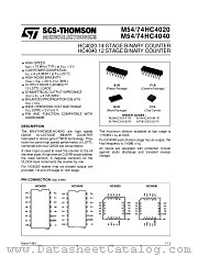 M74HC4040 datasheet pdf SGS Thomson Microelectronics