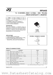 IRF640S datasheet pdf SGS Thomson Microelectronics