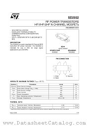 SD2932 datasheet pdf SGS Thomson Microelectronics