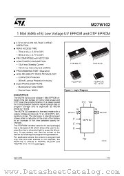 M27W102 datasheet pdf SGS Thomson Microelectronics