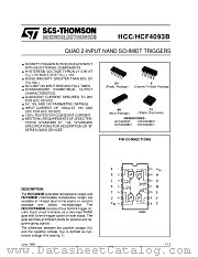 HCF4093B datasheet pdf SGS Thomson Microelectronics