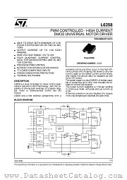 L6258 datasheet pdf SGS Thomson Microelectronics