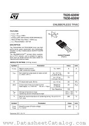 T630-600W datasheet pdf SGS Thomson Microelectronics