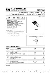 STP38N06 datasheet pdf SGS Thomson Microelectronics
