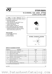 STGB10N60L datasheet pdf SGS Thomson Microelectronics
