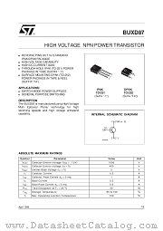 BUXD87 datasheet pdf SGS Thomson Microelectronics