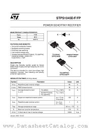 STPS1045FP datasheet pdf SGS Thomson Microelectronics