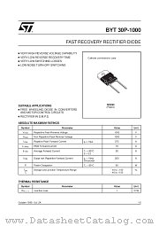 BYT30P-1000 datasheet pdf SGS Thomson Microelectronics