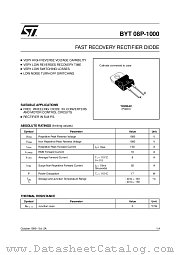 BYT08P-1000 datasheet pdf SGS Thomson Microelectronics