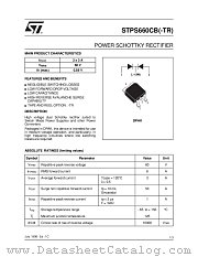 STPS660CB(-TR) datasheet pdf SGS Thomson Microelectronics