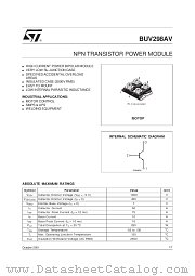 BUV298AV datasheet pdf SGS Thomson Microelectronics