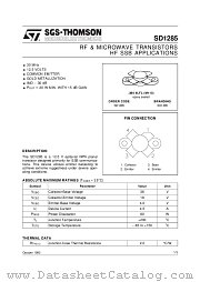 SD1285 datasheet pdf SGS Thomson Microelectronics