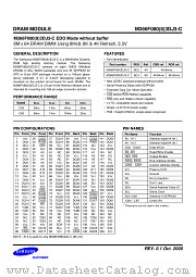 M366F080(8)3DJ3-C EDO MODE WITHOUT BUFFE datasheet pdf Samsung Electronic