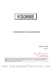 KS0668 datasheet pdf Samsung Electronic