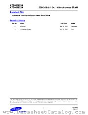 K7B803625A datasheet pdf Samsung Electronic