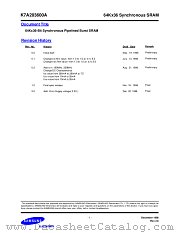 K7A203600A datasheet pdf Samsung Electronic