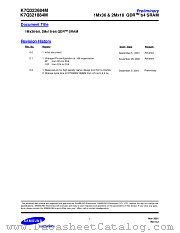 K7Q323684M, K7Q321884M datasheet pdf Samsung Electronic