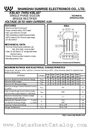 KBL407 datasheet pdf Shanghai Sunrise Electronics