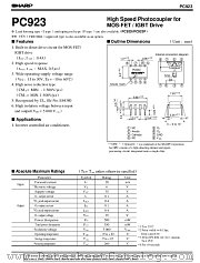 PC923 datasheet pdf SHARP