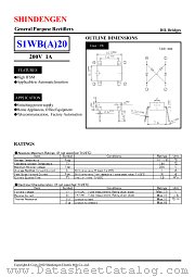 S1WBA20D datasheet pdf Shindengen