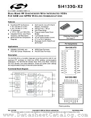 SI4133G-X2 datasheet pdf Silicon Laboratories