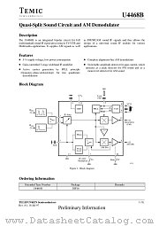 U4468B datasheet pdf TEMIC