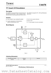 U4467B datasheet pdf TEMIC