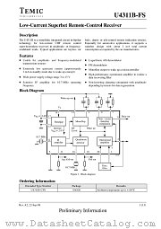 U4311BFS datasheet pdf TEMIC