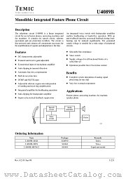 U4089B datasheet pdf TEMIC