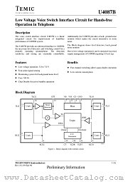 U4087B datasheet pdf TEMIC