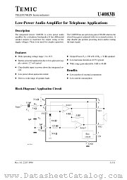 U4083B datasheet pdf TEMIC